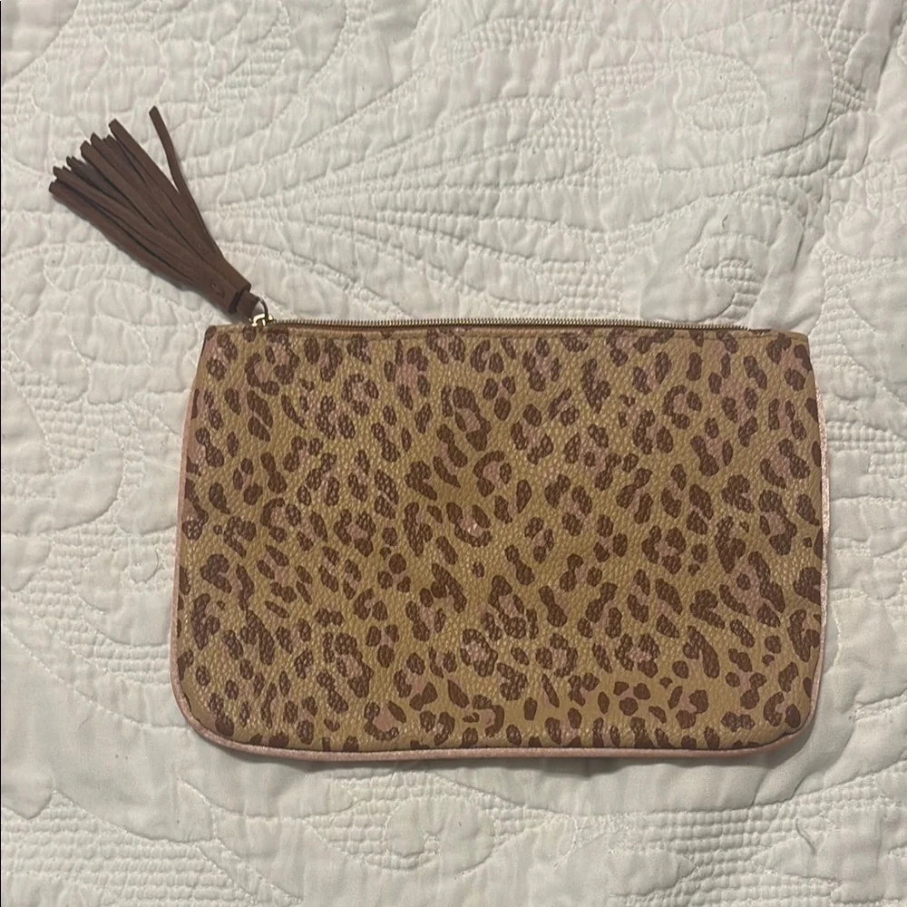 Leopard Print Clutch with Tassel